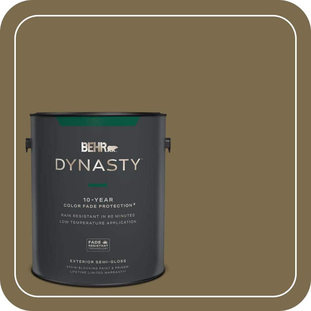 BEHR DYNASTY 1 gal. #PPU8-01 Olive Semi-Gloss Exterior Stain-Blocking Paint & Primer
