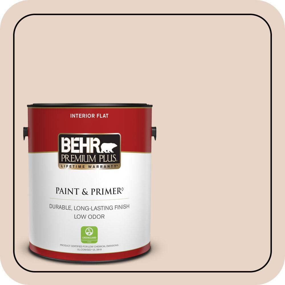 BEHR PREMIUM PLUS 1 gal. #MQ3-37 Soft Shoe Flat Low Odor Interior Paint & Primer