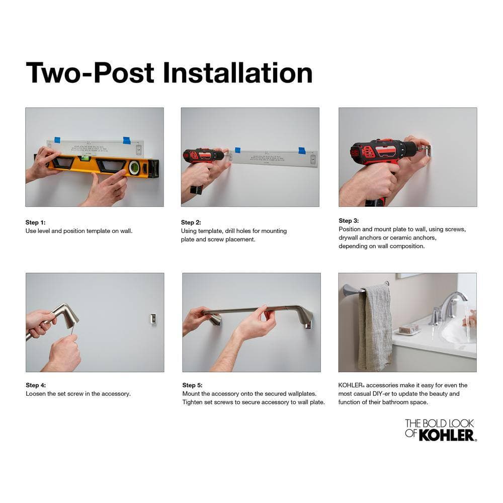 KOHLER Purist 24 in. Double Towel Bar in Matte Black (2)