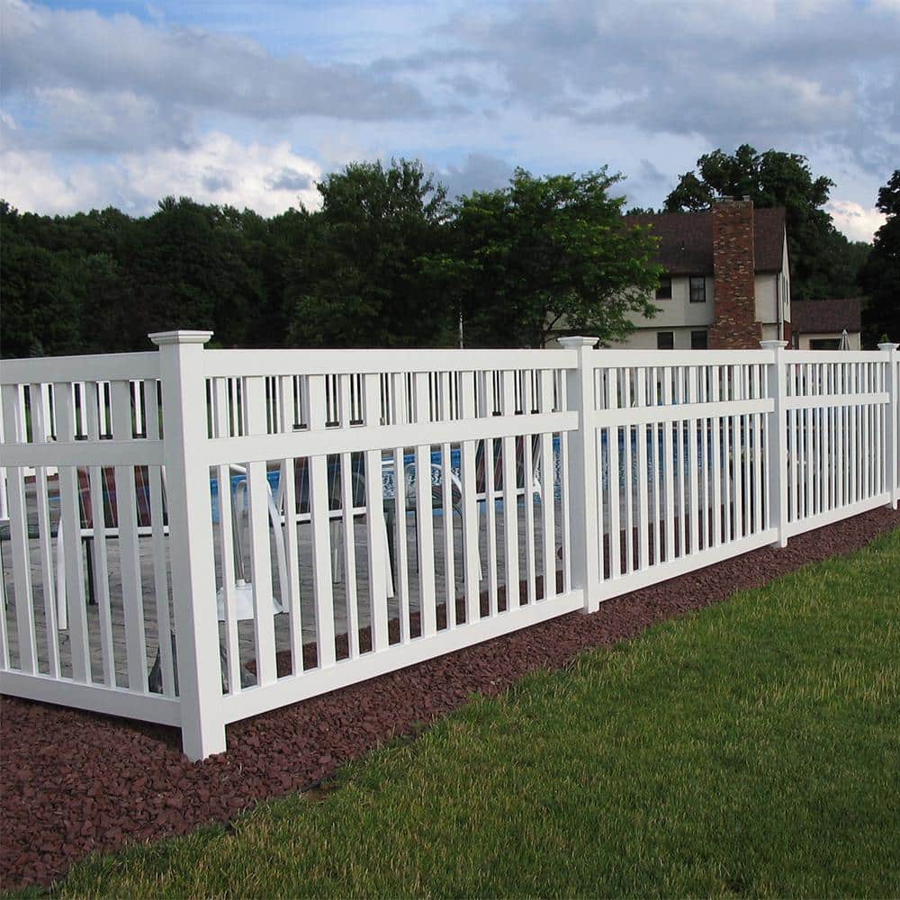 Weatherables Atlantis 5 ft. H x 8 ft. W White Vinyl Pool Fence Panel (2)