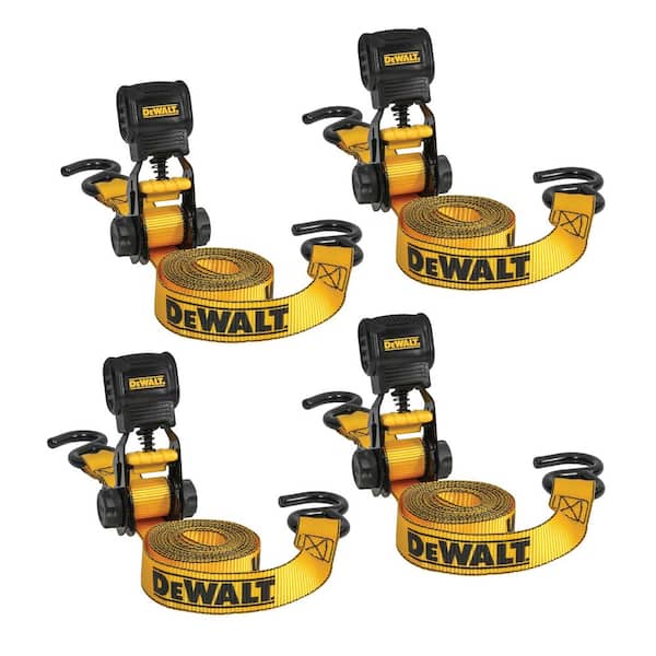 DEWALT 1.0 in. x 12 ft. Ratchet Tie-Down Straps 1500 lbs. Break Strength (4-Pack) (2)