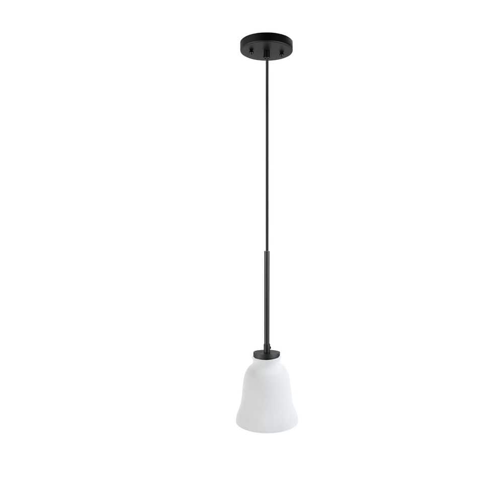 PRIVATE BRAND UNBRANDED Matte Black Pendant Light Kit with Partial Down Rod and Adjustable Height Wire (4)