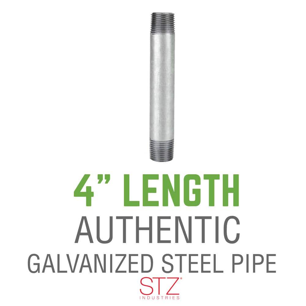 STZ 3/8 in. 4 in. Galvanized Steel Pipe Nipple (2)