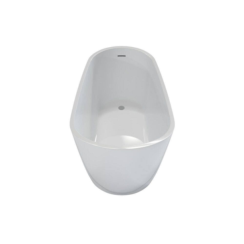 LIVACA 63 in. x 30.70 in. Deep Soaking Acrylic Freestanding Bathtub with Pop-Up Drain in Glossy White (2)