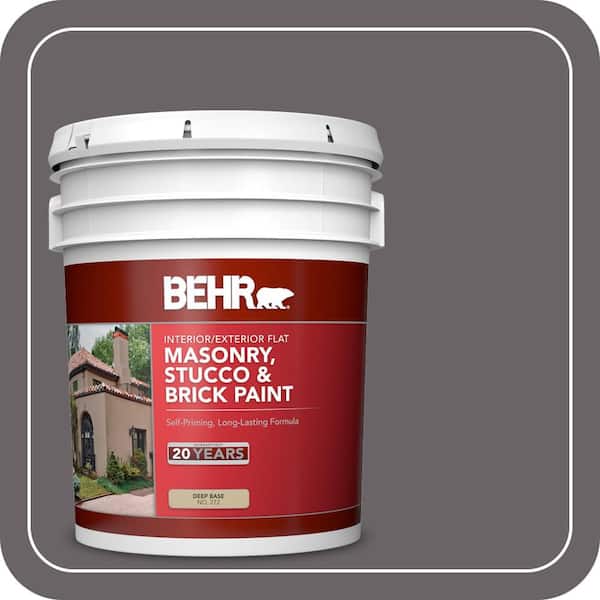BEHR 5 gal. #PPU17-19 Arabian Veil Flat Interior/Exterior Masonry, Stucco and Brick Paint (2)