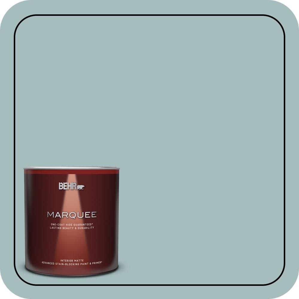 BEHR MARQUEE 1 Qt. #PPU13-13 Oslo Blue One-Coat Hide Matte Interior Paint & Primer