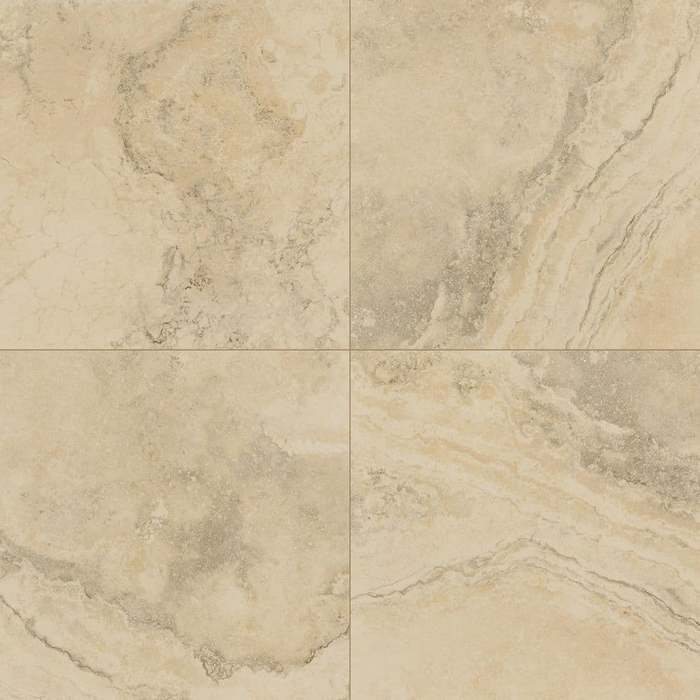 MSI Canaveral Beige Square 24 in. x 24 in. Matte Ceramic Travertine Look Floor and Wall Tile (4 sq. ft./Each) (2)