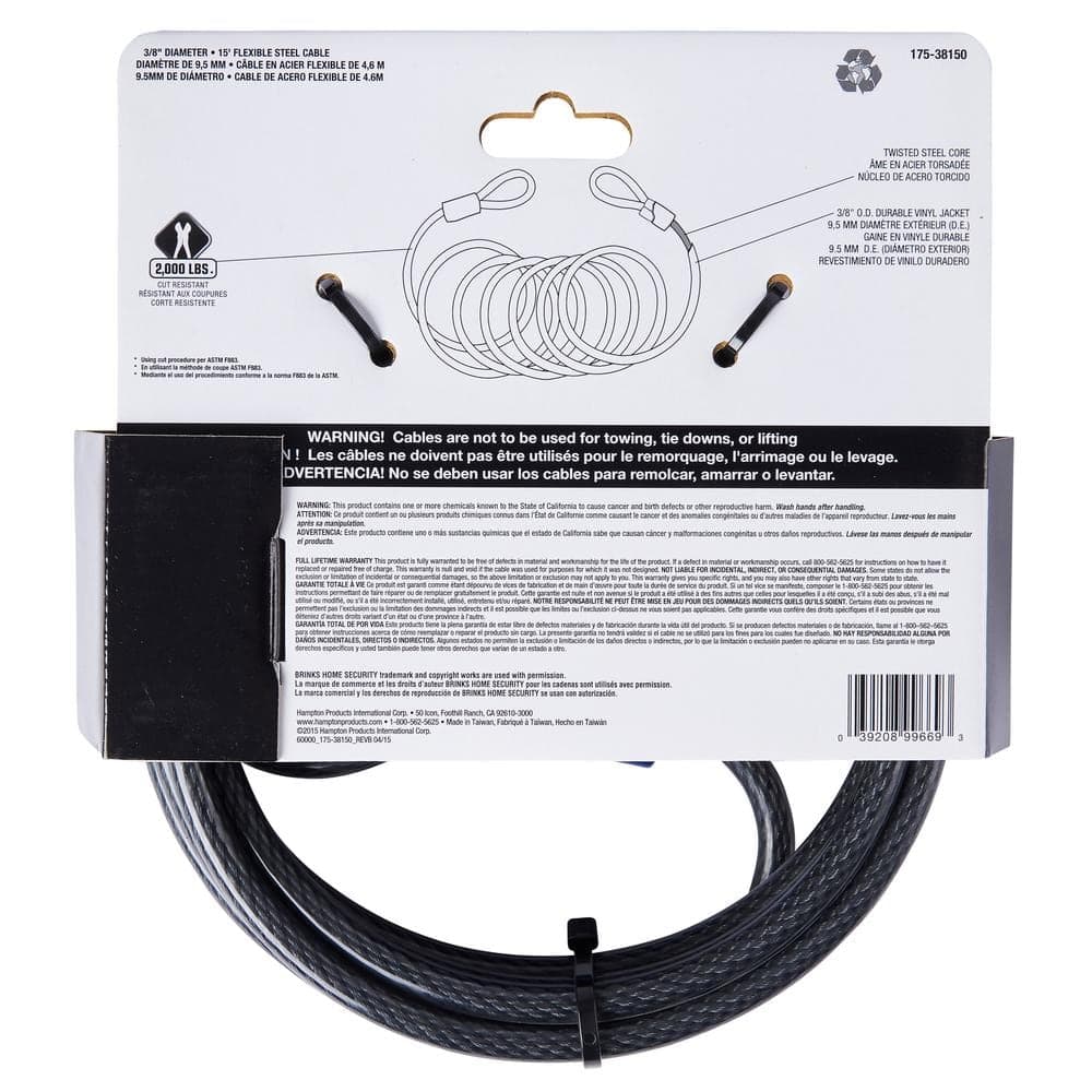 Brinks 3/8 in. x 15 ft. Cable (3)