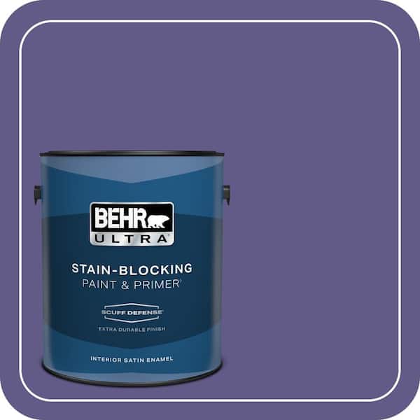 BEHR ULTRA 1 gal. #S-G-640 Purple Balloon Extra Durable Satin Enamel Interior Paint & Primer (2)