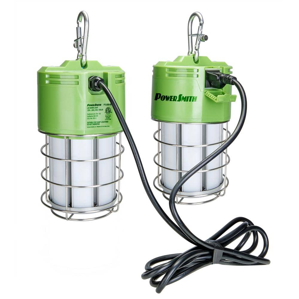 PowerSmith 7,200 Lumens 60-Watt High Bay Temporary Job Site Hanging LED Work Light with 10 ft. Power Cord (3)