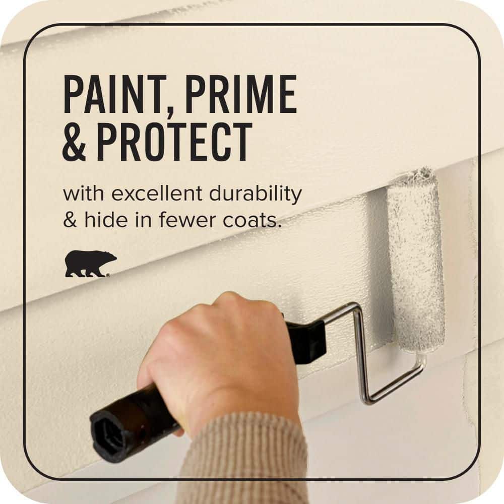 BEHR ULTRA 5 gal. #YL-W06 Navajo White Flat Exterior Paint & Primer (3)
