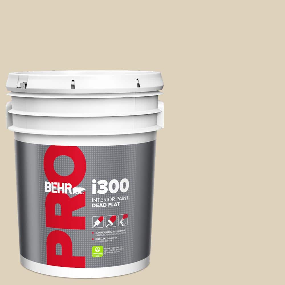 BEHR PRO 5 gal. #PPU4-12 Natural Almond Dead Flat Interior Paint