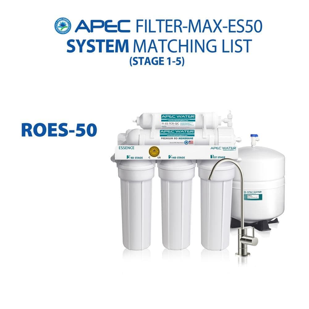 APEC Water Systems Essence Complete 5-Stage 50 GPD Industry Standard Size Reverse Osmosis Replacement Filters Set (3)