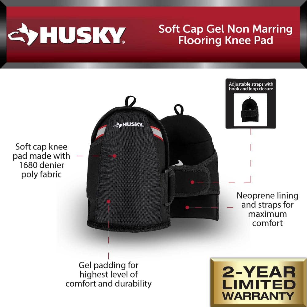 Husky Soft Cap Gel Non Marring Flooring Work Knee Pads (1-pair) (3)