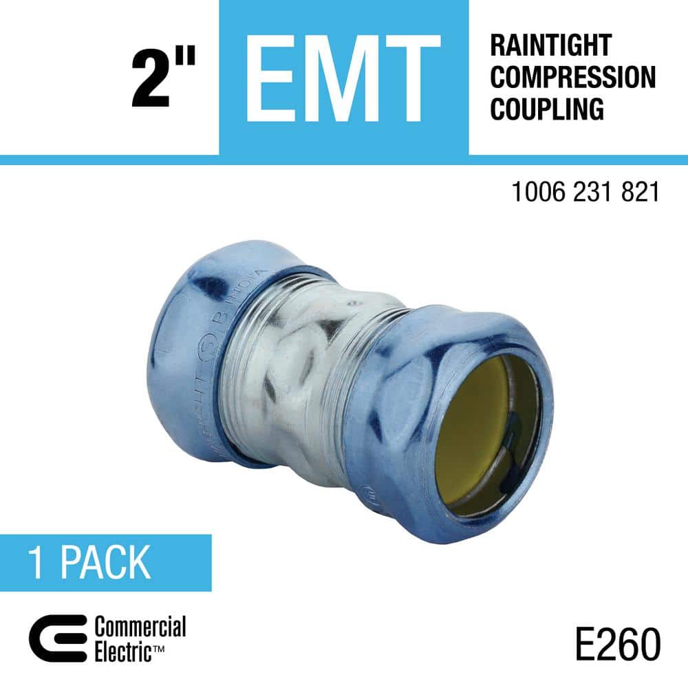 Commercial Electric 2 in. Electrical Metallic Tubing (EMT) Raintight Compression Coupling (4)