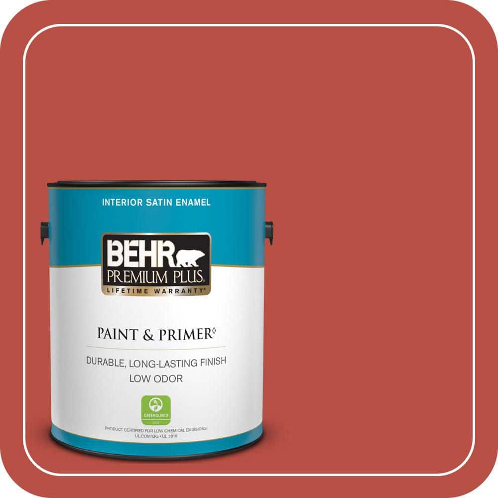 BEHR PREMIUM PLUS 1 gal. #T14-20 Amaryllis Satin Enamel Low Odor Interior Paint & Primer