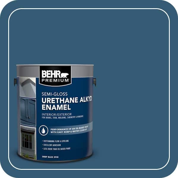 BEHR PREMIUM 1 gal. #M490-7 Shasta Lake Urethane Alkyd Semi-Gloss Enamel Interior/Exterior Paint (2)