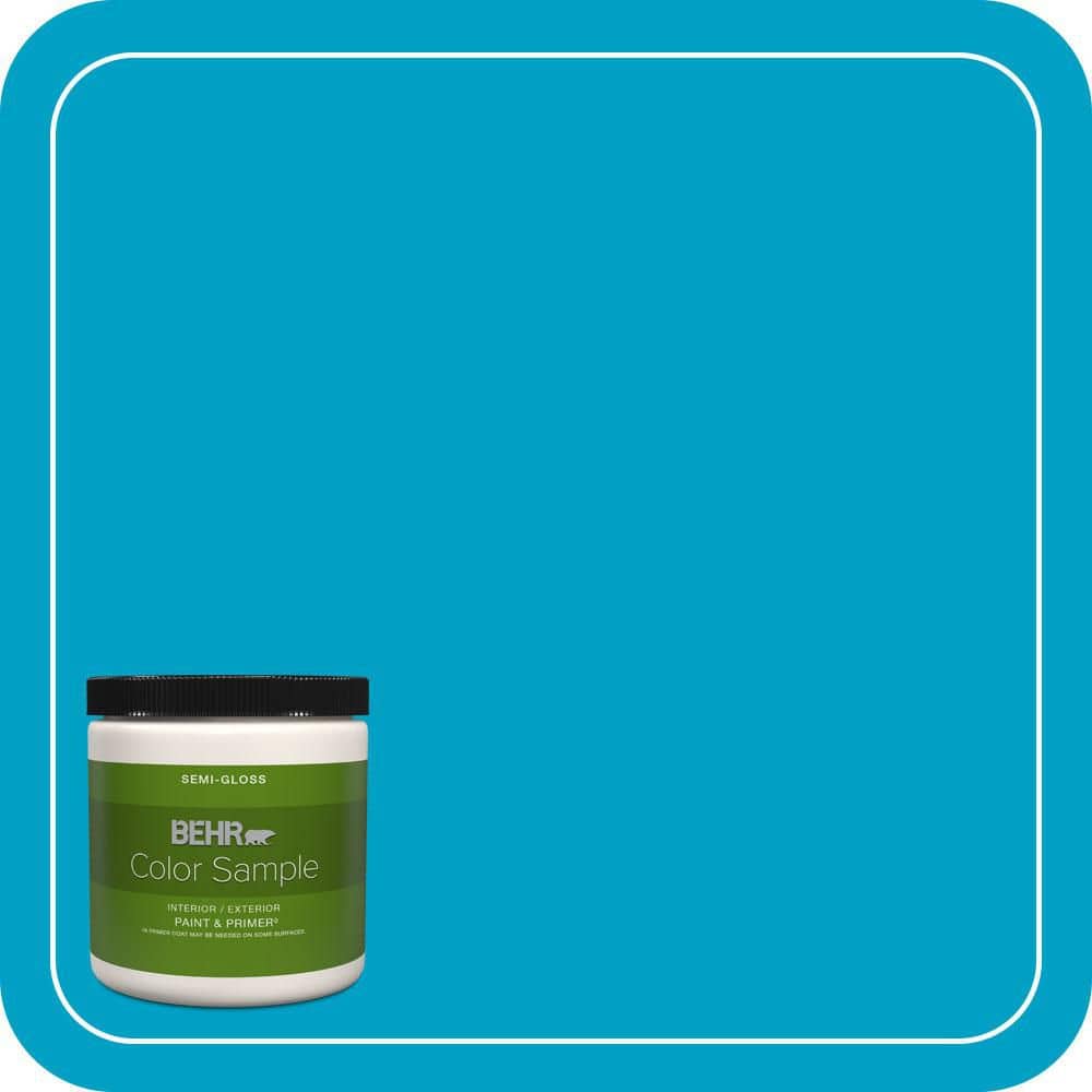 BEHR PREMIUM PLUS 8 oz. #530B-6 Tropical Holiday Semi-Gloss Interior/Exterior Paint & Primer Color Sample