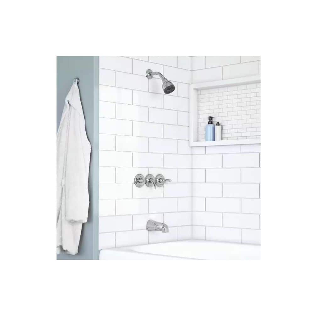 Glacier Bay Aragon 3 Handle 1-Spray Tub and Shower Faucet 1.8 GPM in Chrome (Valve Included) (2)