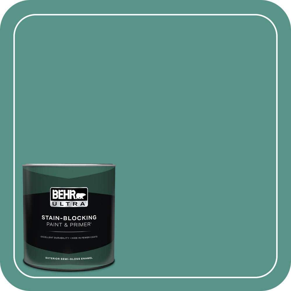 BEHR ULTRA 1 qt. #490D-6 Thermal Spring Semi-Gloss Enamel Exterior Paint & Primer