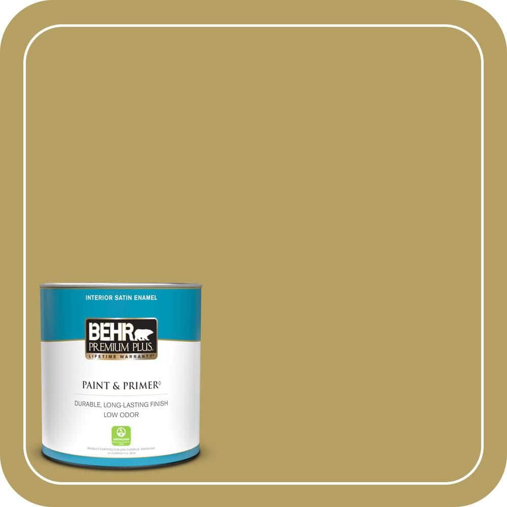 BEHR PREMIUM PLUS 1 qt. #PPU6-19 Chameleon Satin Enamel Low Odor Interior Paint & Primer