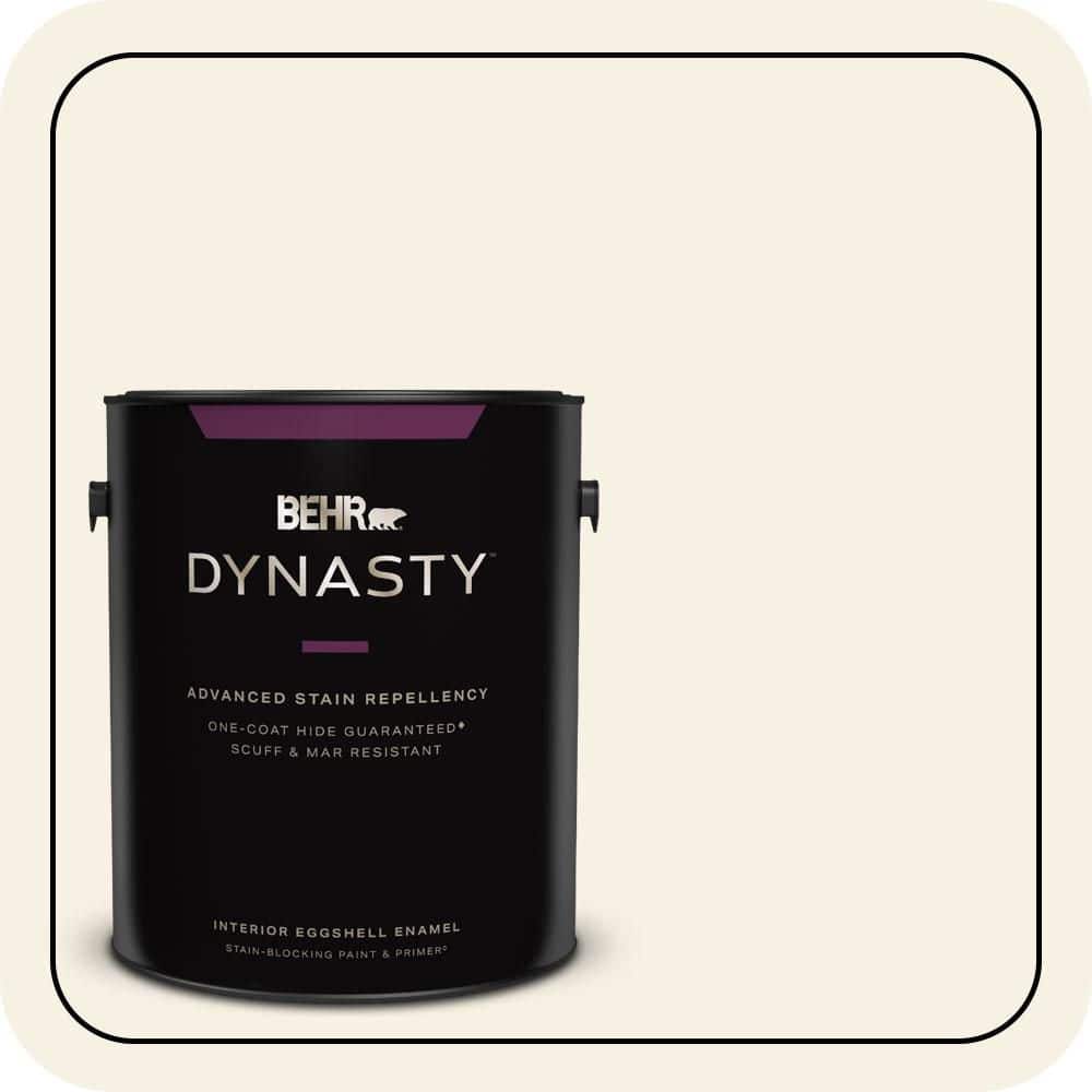 BEHR DYNASTY 1 gal. #OR-W14 White Veil Eggshell Enamel Interior Stain-Blocking Paint & Primer