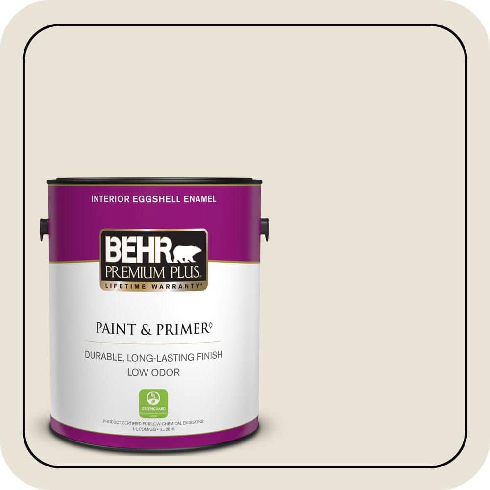 BEHR PREMIUM PLUS 1 gal. #W-F-410 Ostrich Eggshell Enamel Low Odor Interior Paint & Primer
