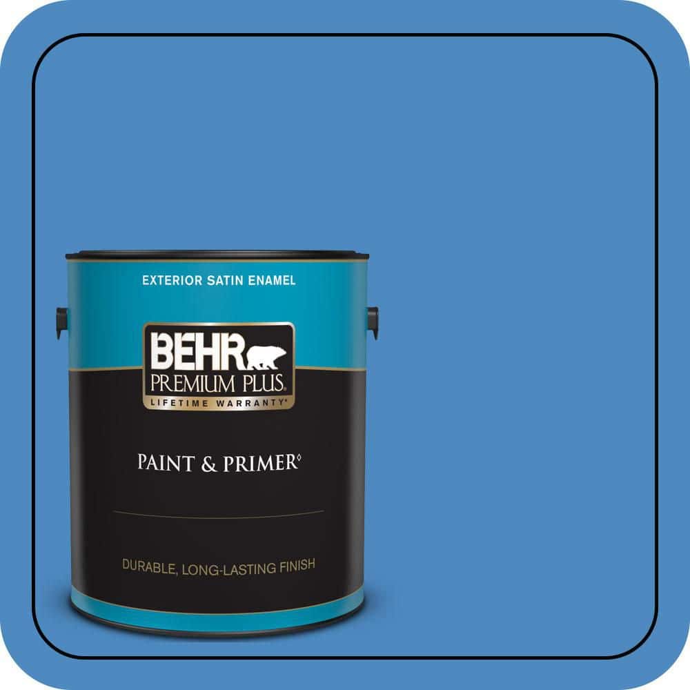 BEHR PREMIUM PLUS 1 gal. #P520-5 Boat House Satin Enamel Exterior Paint & Primer