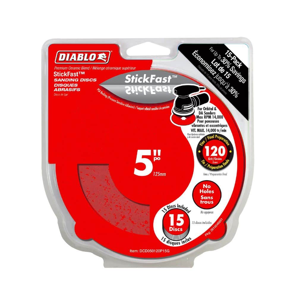 DIABLO 5 in. 120-Grit ROS StickFast Sanding Discs (3)