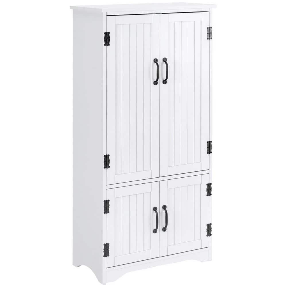 Tahanbath 11.75 in. W x 23.50 in. D x 23.50 in. H White MDF Freestanding Linen Cabinet with 2-Adjustable Shelves and Door in White (1)