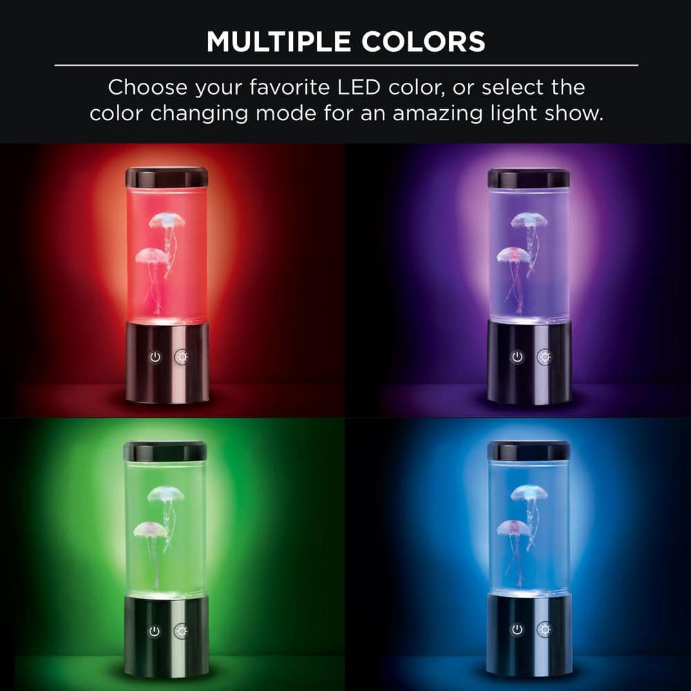 Unbranded 9 in. Black Indoor Jellyfish Table Lamp with RGB LED (3)