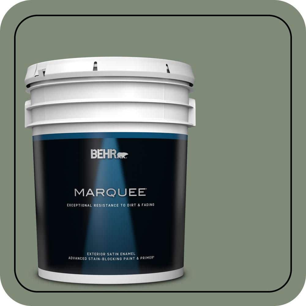 BEHR MARQUEE 5 gal. #N400-5 Thai Basil Satin Enamel Exterior Paint & Primer