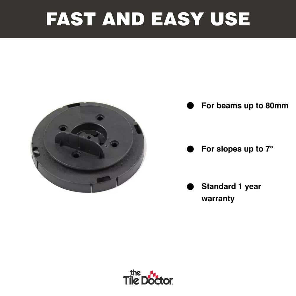 The Tile Doctor 914799-12 Black Wood Beam Auto Leveling Head for Adjustable Pedestal for Tile and Paver Pedestal System 12-Pack (3)