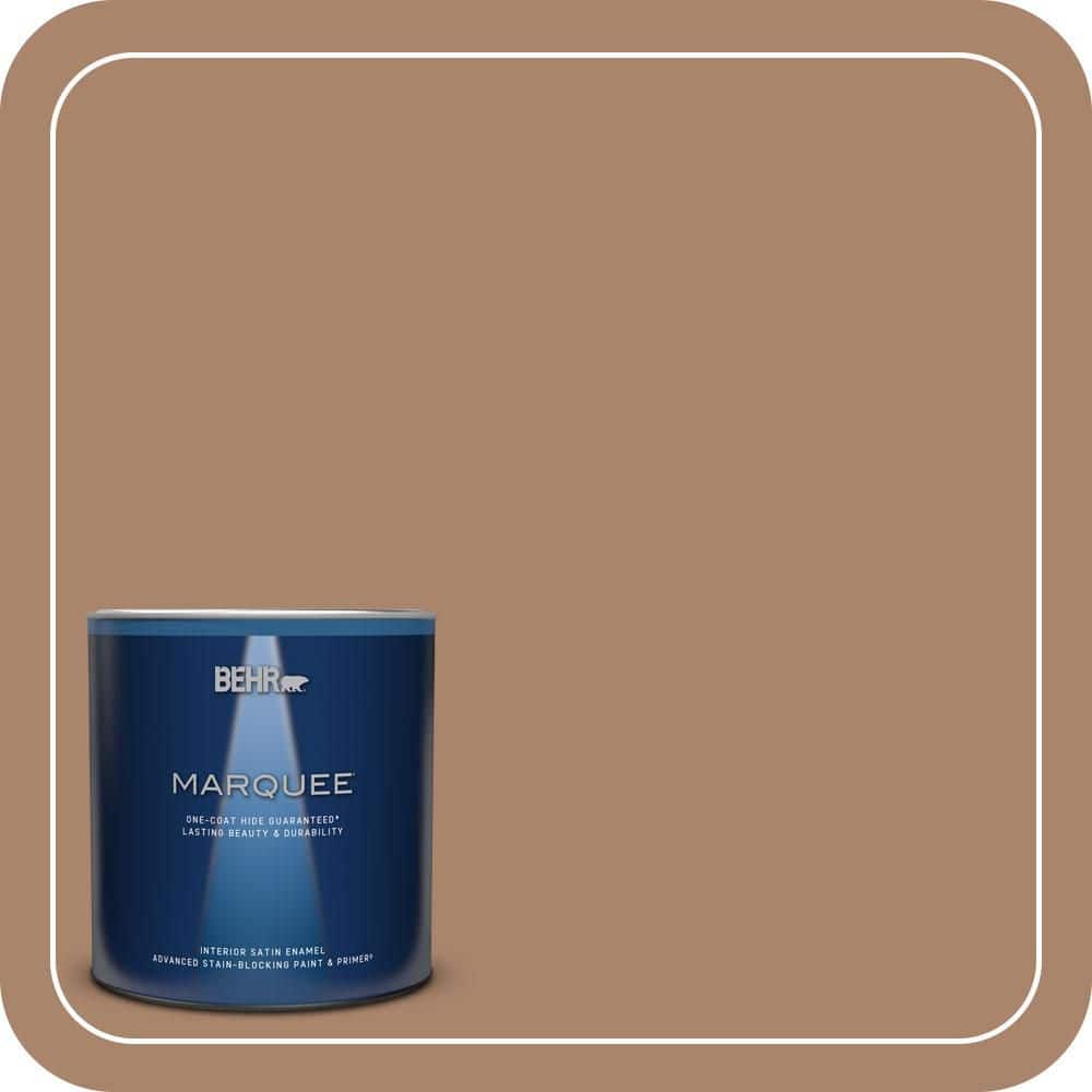 BEHR MARQUEE 1 qt. #S220-5 Nutshell One-Coat Hide Satin Enamel Interior Paint & Primer