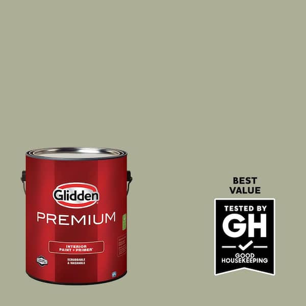 Glidden Premium 1 gal. PPG1125-4 Olive Sprig Eggshell Interior Paint (2)