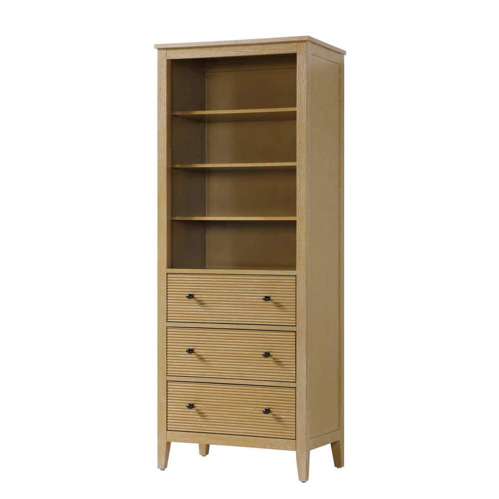TIMELESS HOME 28 in. W x 18 in. D x 72 in. H Beige Freestanding Linen Cabinet (3)