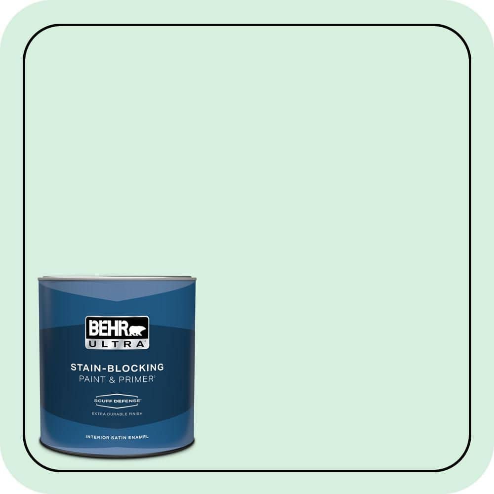 BEHR ULTRA 1 qt. #P410-1 Pondscape Extra Durable Satin Enamel Interior Paint & Primer