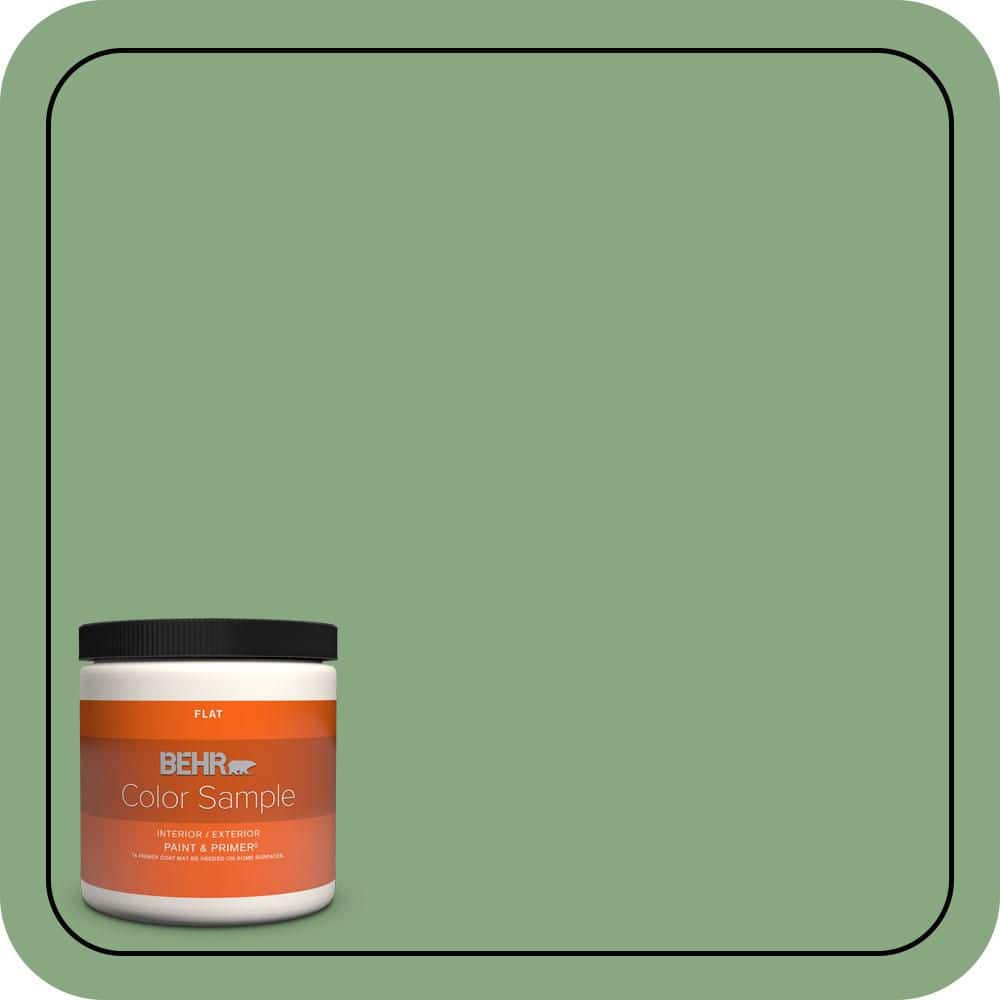 BEHR PREMIUM PLUS #M400-5 Baby Spinach Flat Interior/ & Primer Color Sample (1)