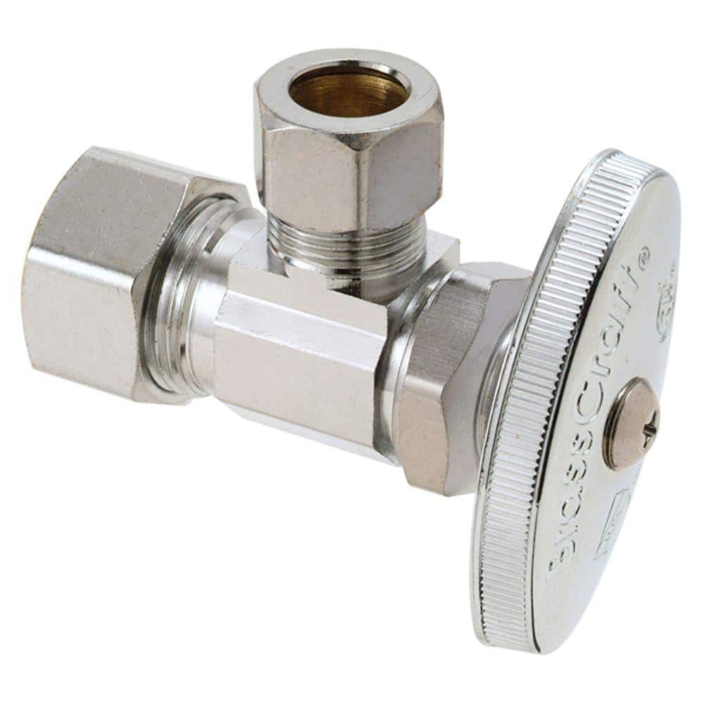 BrassCraft 1/2 in. Compression Inlet x 7/16 in. Compression Outlet Multi-Turn Angle Valve (1)