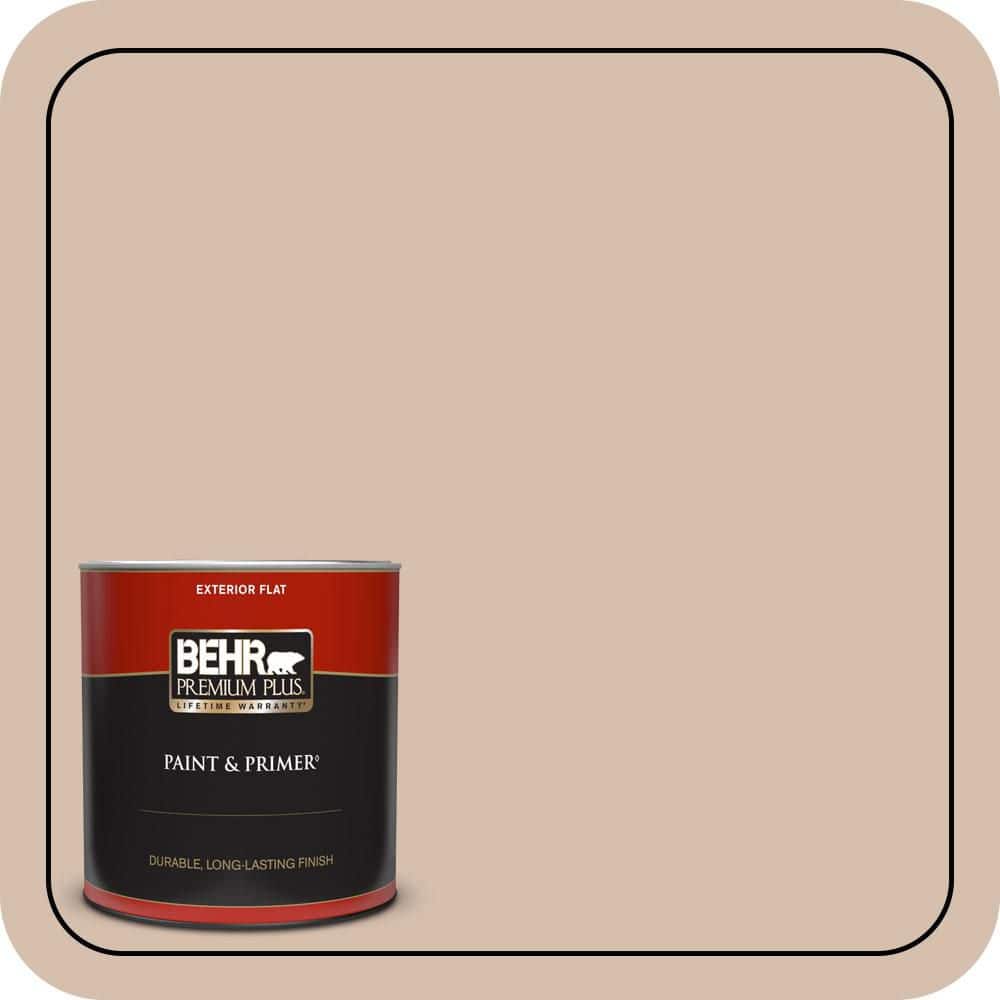 BEHR PREMIUM PLUS 1 qt. #MQ2-36 Elusive Dawn Flat Exterior Paint & Primer