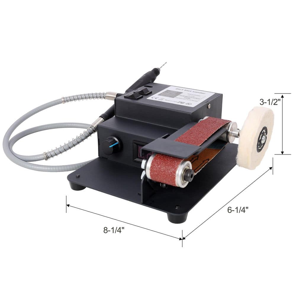 Amucolo 2-in-1 Belt Sander, 350W Dual Motor Rotary Tool Sand Belt, Mini Electric Belt Sander Desktop Polisher Power Tool (2)