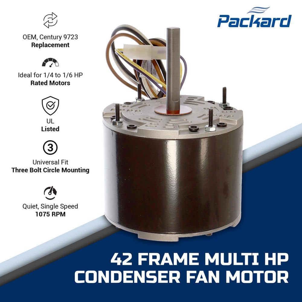 Packard 42-Frame Multi-Fit 1/4-1/6HP 1075 RPM Condenser Fan Motor 208-Volt-230-Volt-60Hz (3)