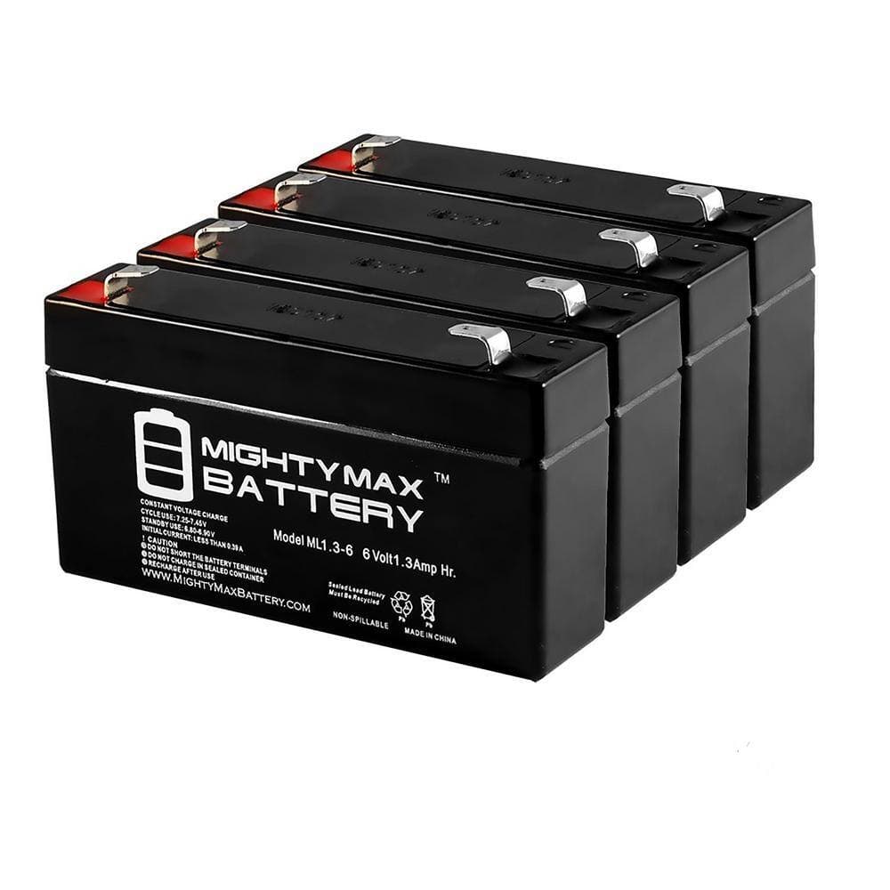 MIGHTY MAX BATTERY 6V 1.3Ah Replacement Battery for Bright Way BW613 - 4 Pack (1)