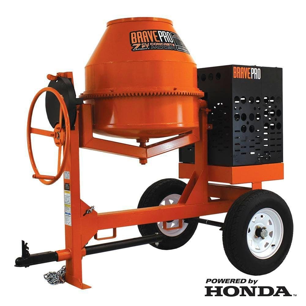 Brave Concrete Mixer : 7 Cu. Ft. Steel Drum : GX270