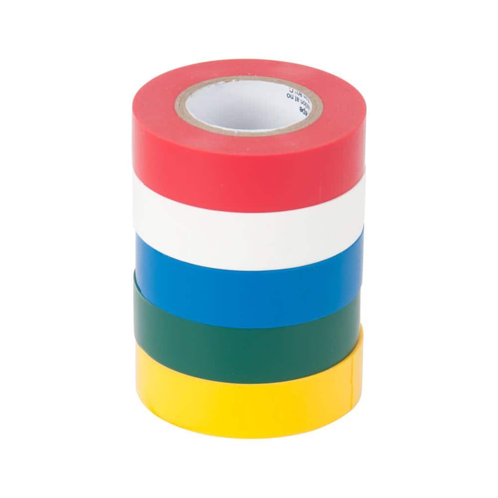Gardner Bender 1/2 in. x 20 ft. Colored Electrical Tape (5-Pack) (3)