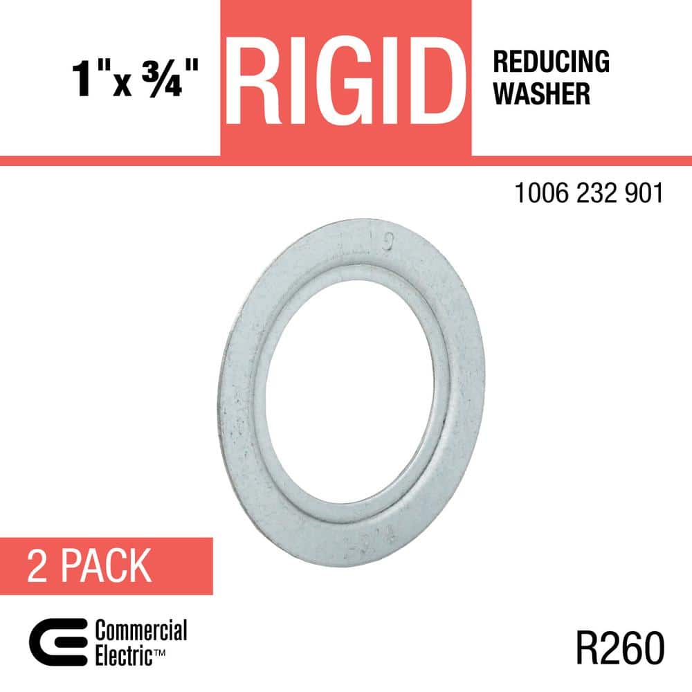 Commercial Electric 1 in. x 3/4 in. Rigid Metal Conduit (RMC) Reducing Washer (2-Pack) (3)