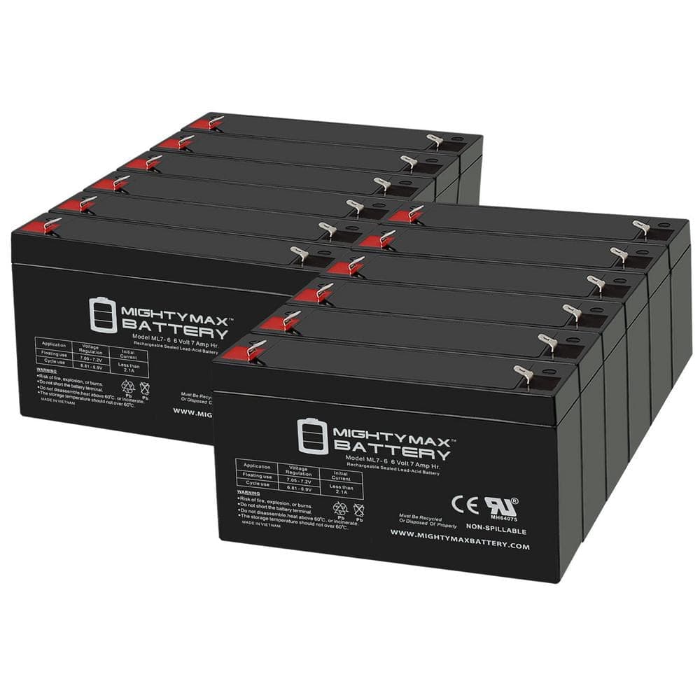 MIGHTY MAX BATTERY 6V 7Ah SLA Replacement Battery for CyberPower PR1000LCDRM1U - 12 Pack (1)