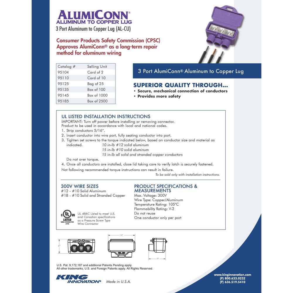 AlumiConn 3-Port Al/Cu Wire Connectors (25-Pack) (3)