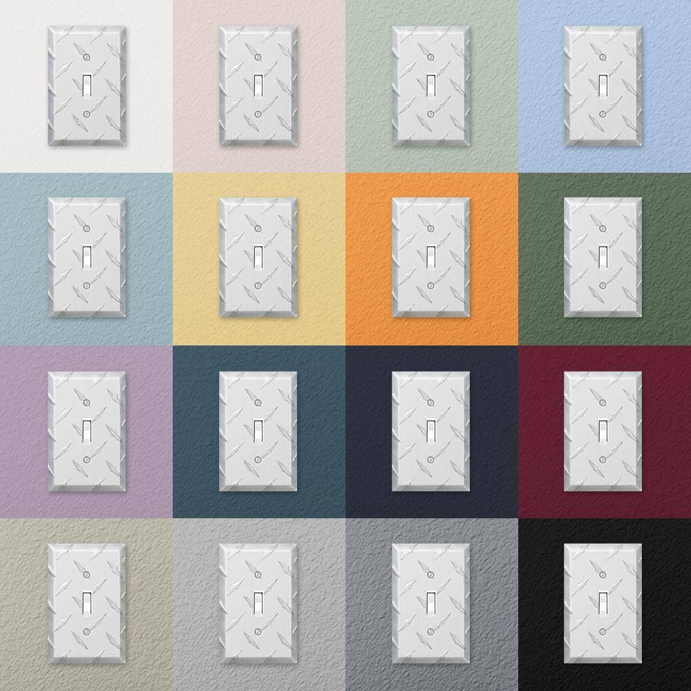 AMERELLE Diamond Plate 1 Gang Coax Aluminum Wall Plate - Aluminum (3)