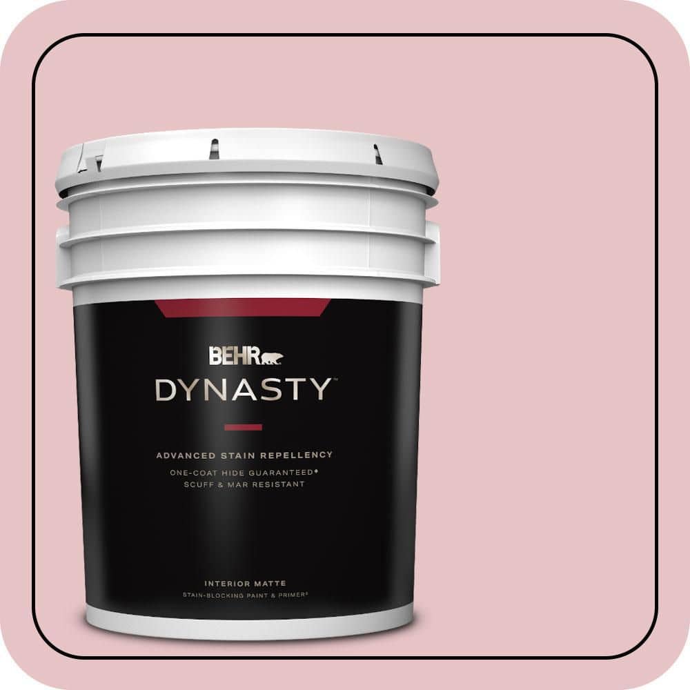 BEHR DYNASTY 5 gal. #S140-2 Cranapple Cream Matte Interior Stain-Blocking Paint & Primer